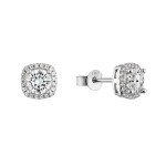 Stříbrné náušnice AIRA 11M00004 moissanite