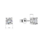 Stříbrné náušnice ELEN 11M00007 moissanite