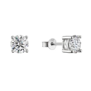 Stříbrné náušnice ELEN 11M00008 moissanite