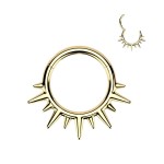 Zlacený ocelový kruh - helix / cartilage / septum piercing
