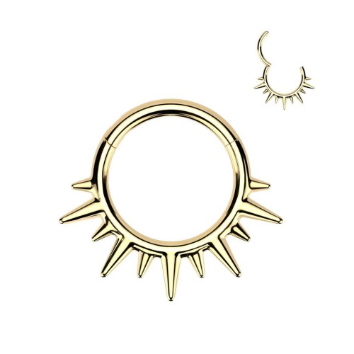 Zlacený ocelový kruh - helix / cartilage / septum piercing