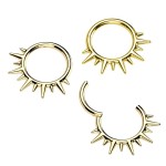 Zlacený ocelový kruh - helix / cartilage / septum piercing