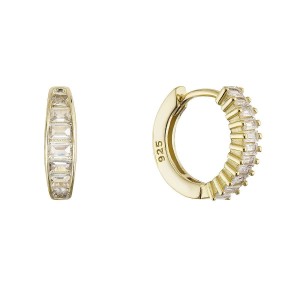 Pozlacené zdobené kruhy se zirkony 11767.1