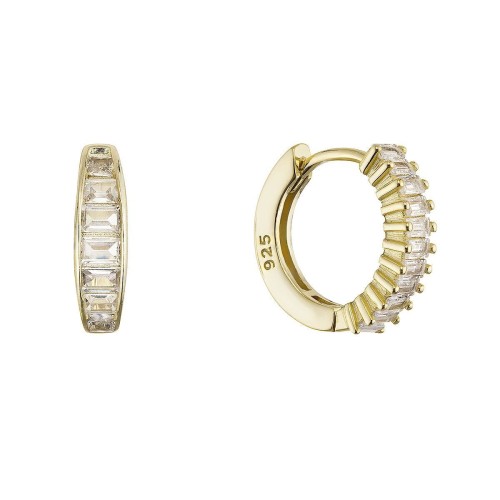 Pozlacené zdobené kruhy se zirkony 11767.1