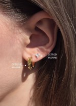 Zlacené ocelové náušnice čiré trojúhelníčky (3 mm)