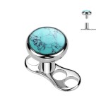 Kompletní microdermal piercing TITAN, tyrkys