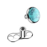 Kompletní microdermal piercing TITAN, tyrkys