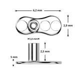 Kompletní microdermal piercing TITAN, tyrkys