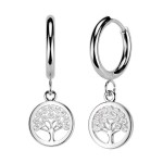 Visací ocelové náušnice strom života