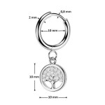 Visací ocelové náušnice strom života