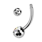 Piercing do pupíku banánek malý - TITAN, kuličky 4 a 6 mm