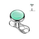 Kompletní microdermal piercing TITAN, zelený onyx
