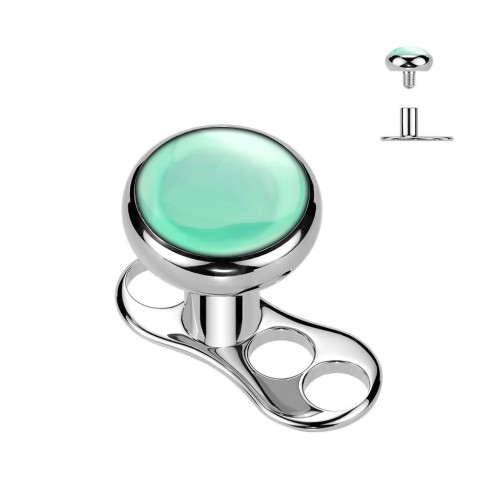 Kompletní microdermal piercing TITAN, zelený onyx