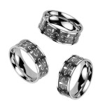 Pánský ocelový prsten skautská lilie vel. 62