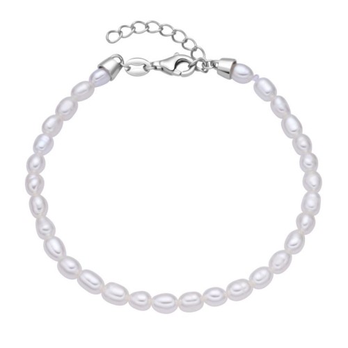 Stříbrný náramek s přírodními perličkami