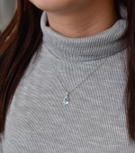 Sada šperků s krystaly Swarovski náušnice,řetízek a přívěsek modrá kytička 39172.3