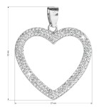 Stříbrný přívěsek s krystaly Swarovski bílé srdce 34092.1