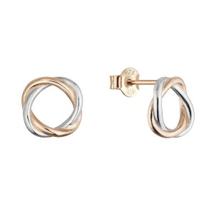 Stříbrné dvoubarevné náušnice kroužky 61146