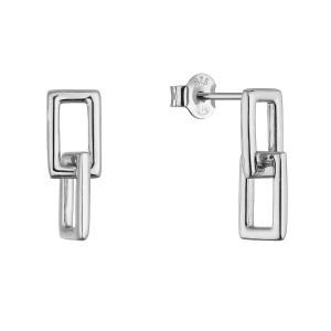 Stříbrné náušnice dvojité obdélníky 61150