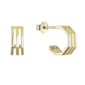 Pozlacené náušnice hranaté půlkruhy 61152
