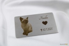 Pamětní ocelová destička - s rytím obrázku, loga a textu