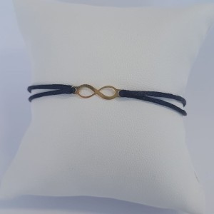 Černý textilní náramek nekonečno, Ag 925