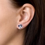 Sada šperků s krystaly Swarovski náušnice, řetízek a přívěsek fialový kosočtverec 39126.3 amethyst