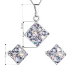 Sada šperků s krystaly Swarovski náušnice, řetízek a přívěsek fialový kosočtverec 39126.3 violet