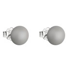 Stříbrné náušnice pecka s perlou Swarovski šedé kulaté 31142.3 pastel grey