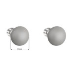 Stříbrné náušnice pecka s perlou Swarovski šedé kulaté 31142.3 pastel grey