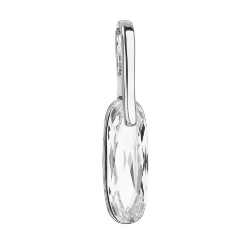 Stříbrný přívěsek s krystaly Swarovski bílý ovál 34241.1