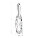Stříbrný přívěsek s krystaly Swarovski bílý ovál 34241.1