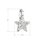 Stříbrný přívěsek s Preciosa krystaly bílá hvězdička 34259.1 crystal
