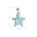 Stříbrný přívěsek s Preciosa krystaly modrá hvězdička 34259.3 aqua