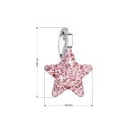 Stříbrný přívěsek s Preciosa krystaly růžová hvězdička 34259.3 lt.rose