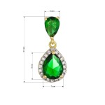 Pozlacený přívěsek zelená kapka 14071.3 green