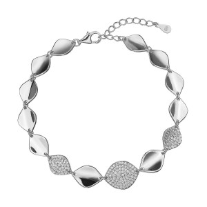 Stříbrný náramek s jemnými lesklými články 13106.1