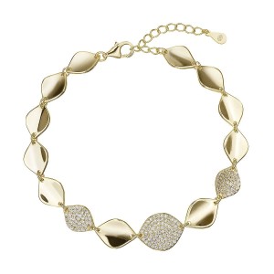 Pozlacený náramek s jemnými lesklými články 13106.1