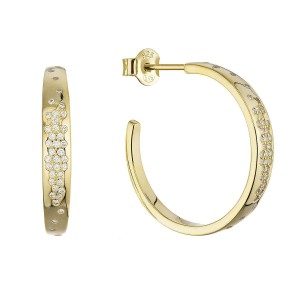 Pozlacené náušnice kruhy se zirkony 11774.1