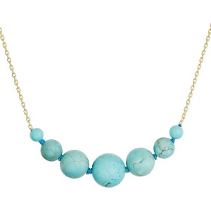 Pozlacený náhrdelník s tyrkysem 12187.3
