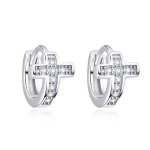 Stříbrné náušnice křížky se zirkony