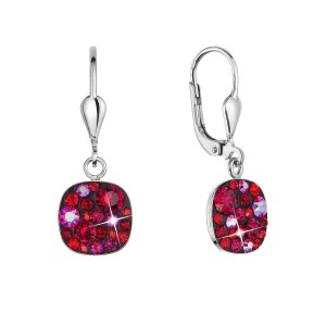 Stříbrné visací náušnice se Swarovski krystaly 31320.3 cherry