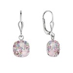 Stříbrné visací náušnice se Swarovski krystaly 31320.3 magic rose