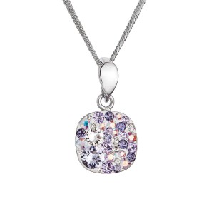 Stříbrný náhrdelník se Swarovski krystaly 32088.3 sviolet