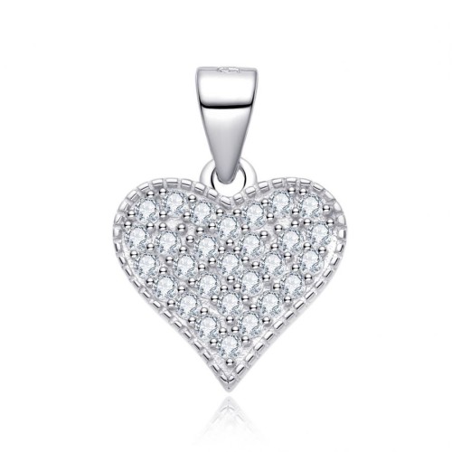 Stříbrný přívěsek srdíčko se zirkony