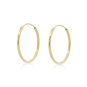 Zlacené stříbrné náušnice kruhy 14 mm
