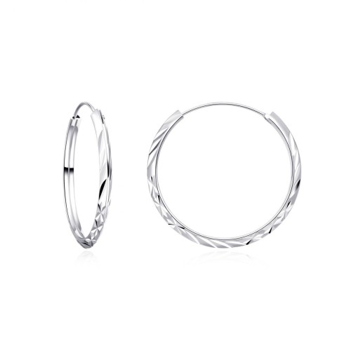 Stříbrné náušnice kruhy 30 mm