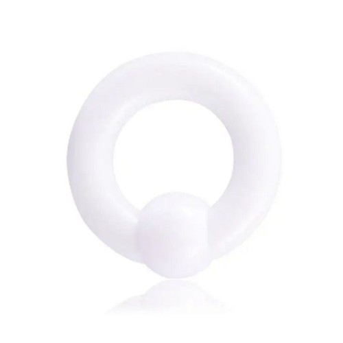 Akrylátový maxi piercing kruh bílý 8 mm
