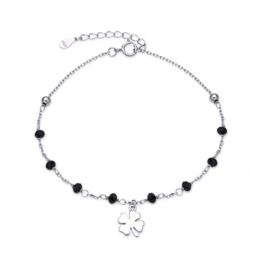 Stříbrný náramek čtyřlístek