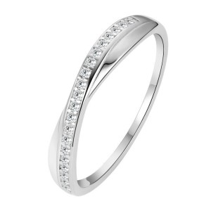 Stříbrný prsten se zirkony